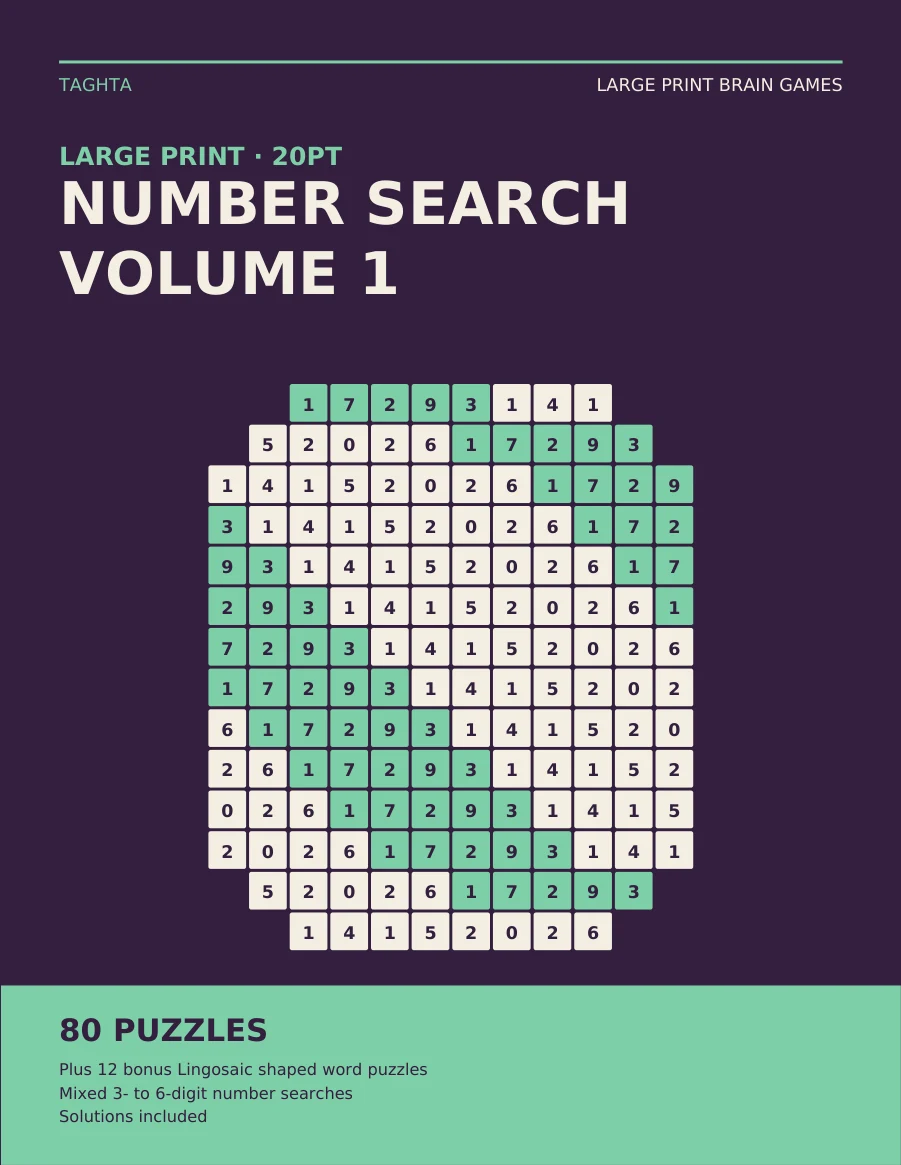 Large Print Number Search: Volume 1 cover