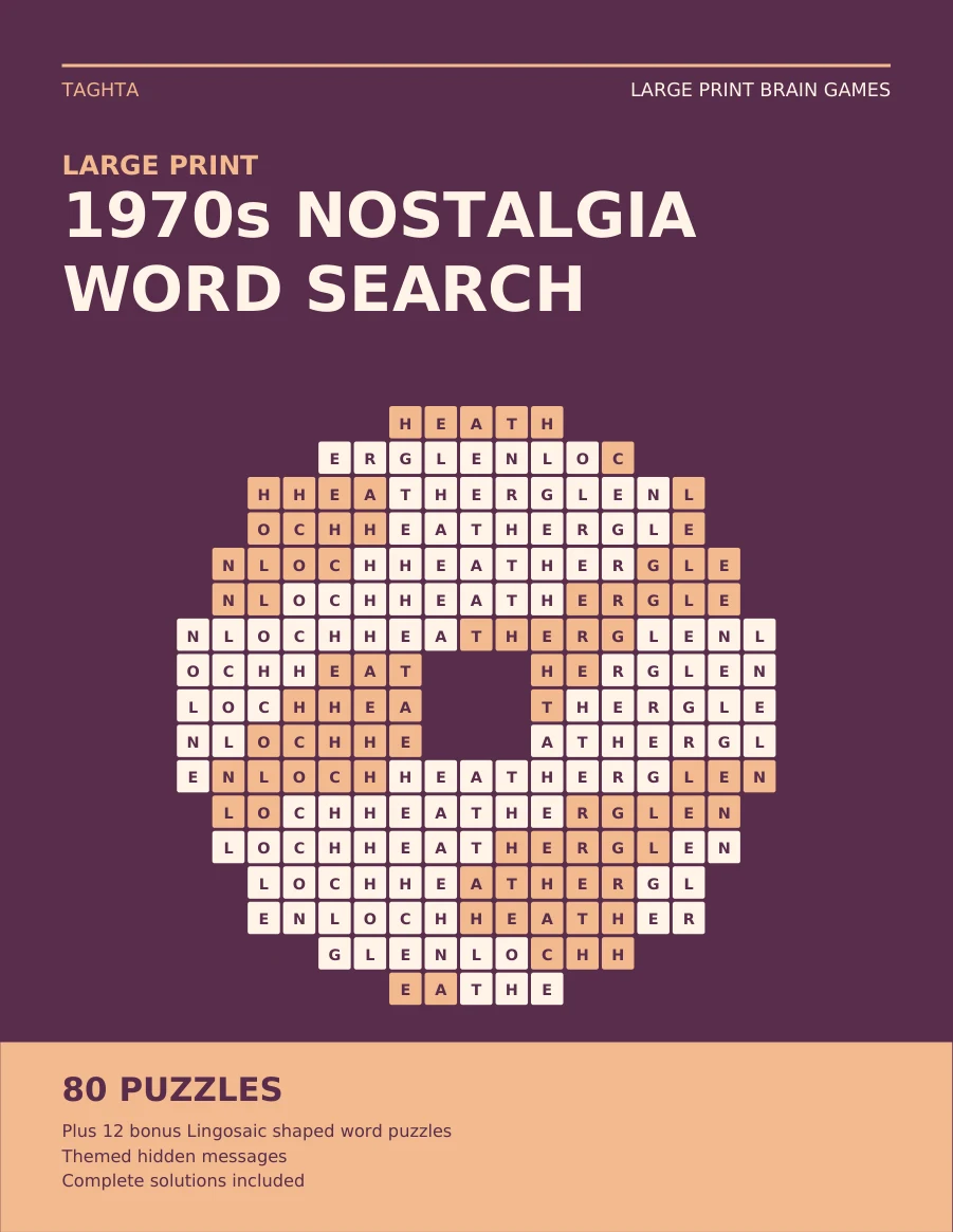 Large Print Word Search: 1970s Nostalgia cover