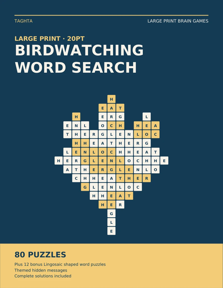 Large Print Word Search: Birdwatching cover