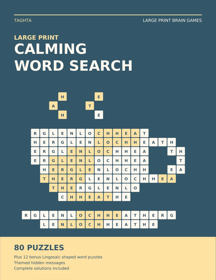 Large Print Word Search: Calming cover