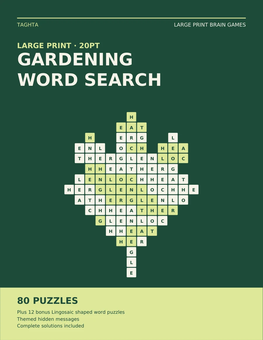 Large Print Word Search: Gardening cover